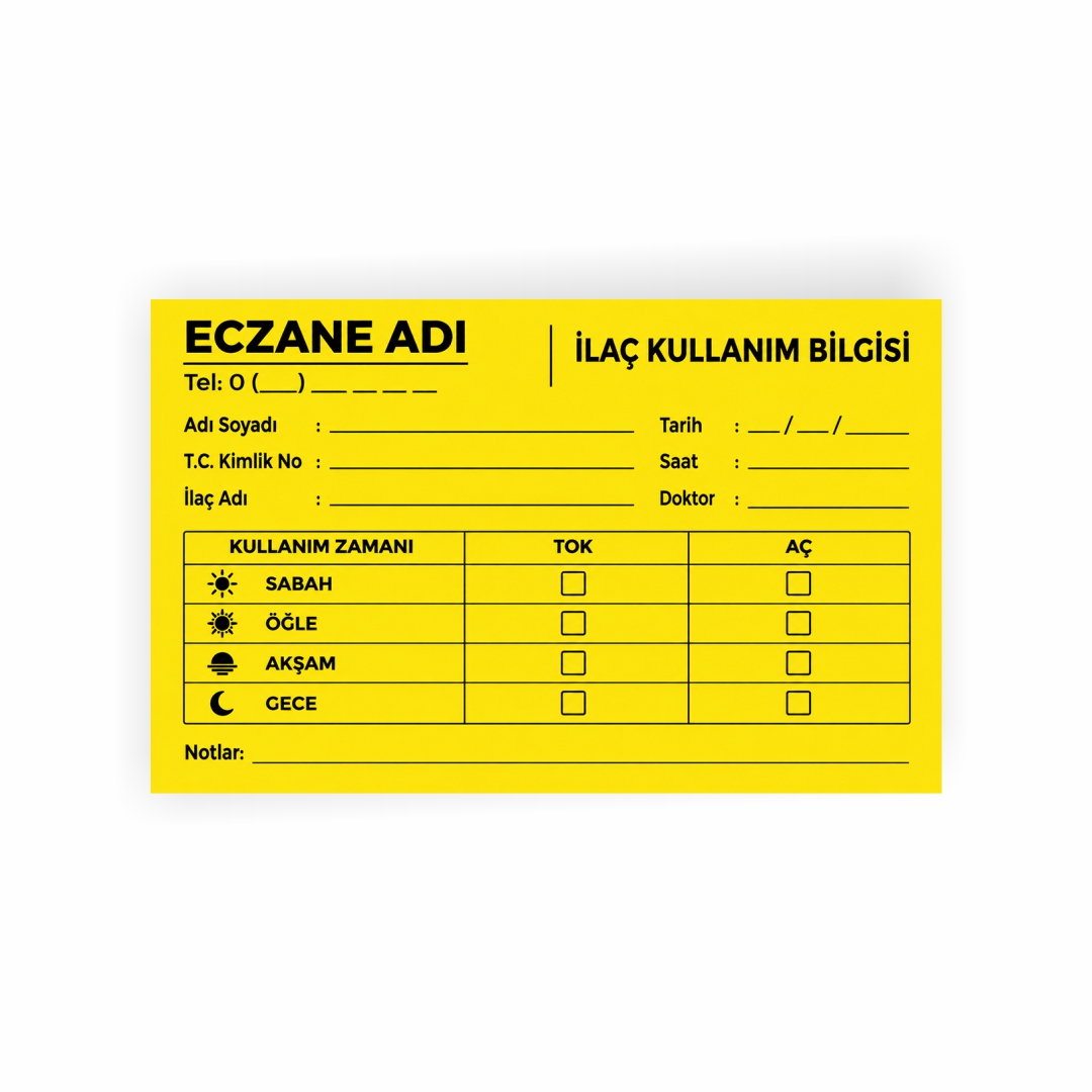 Eczane İlaç Etiketi